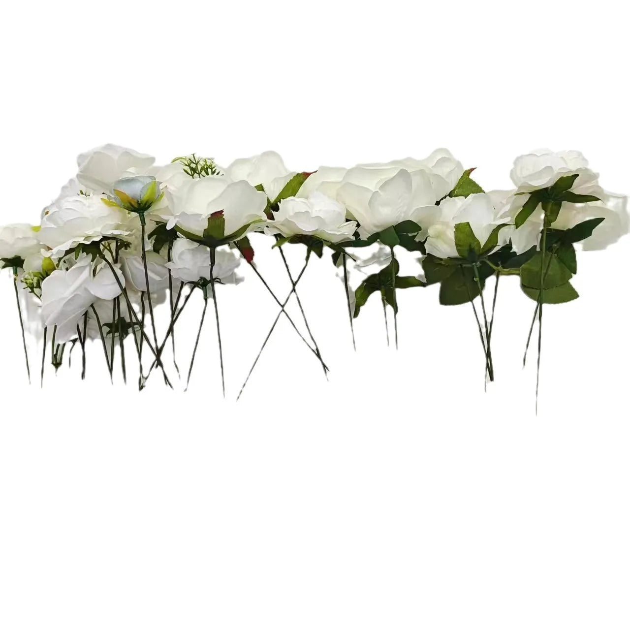 Artificial silk rose bouquet wedding table decoration in soft PVC with embossing detail