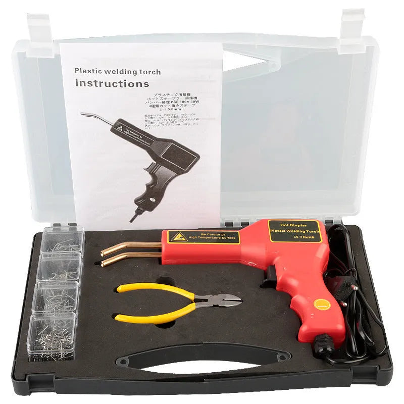 CR307 plastic welding gun with LED light and power cord for car bumper repair.