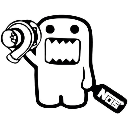 Cartoon funny automobile sticker for car decoration measuring 15x12cm in black or white colour