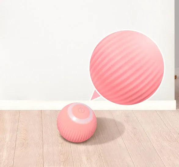 Green automatic rotating ball cat toy with 43mm diameter for interactive pet play