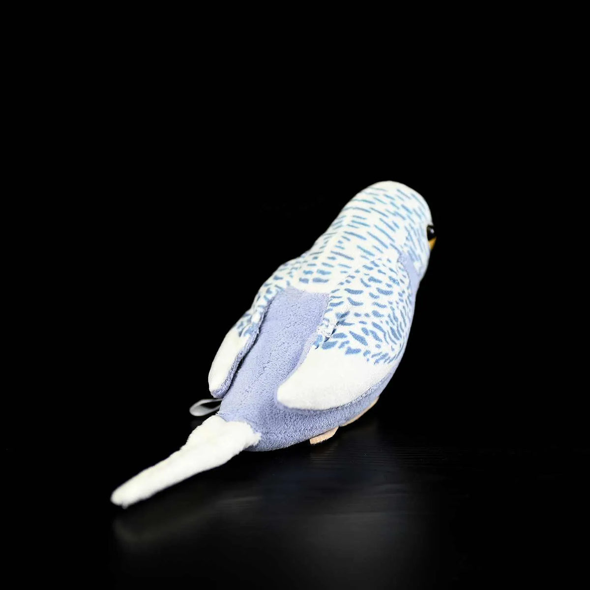 Simulation budgie plush toy, 10 cm tall, plush material with PP cotton filling, image colour.
