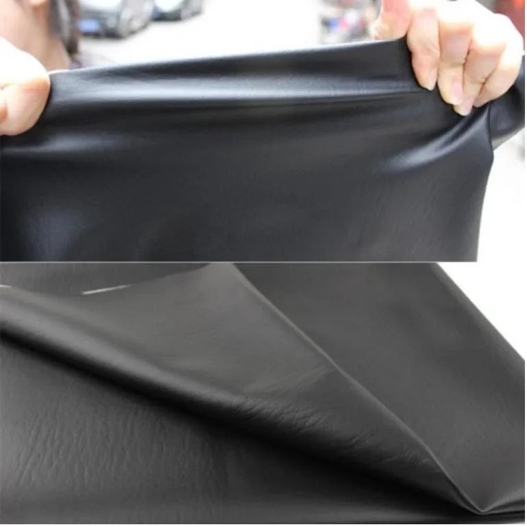 Black PU universal motorcycle seat cover, 84×69cm, single cushion for scooter or motorbike seat
