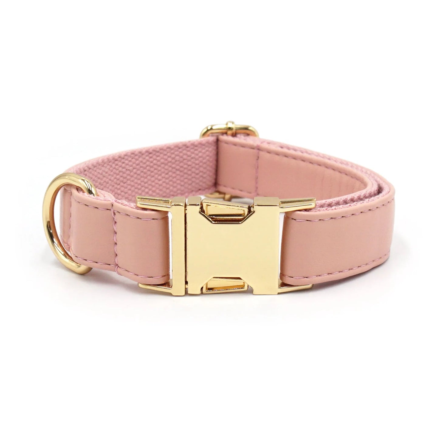 Simple colour-block velvet detail on a leather dog collar shown in caramel colour.
