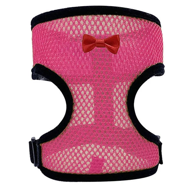 Poultry vest harness with matching collar and bow decoration for chickens and ducks