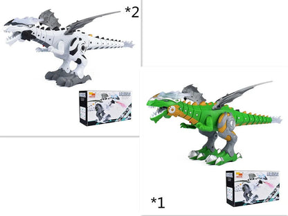Intelligent Robot Toy Dinosaur with water spray feature in green and white