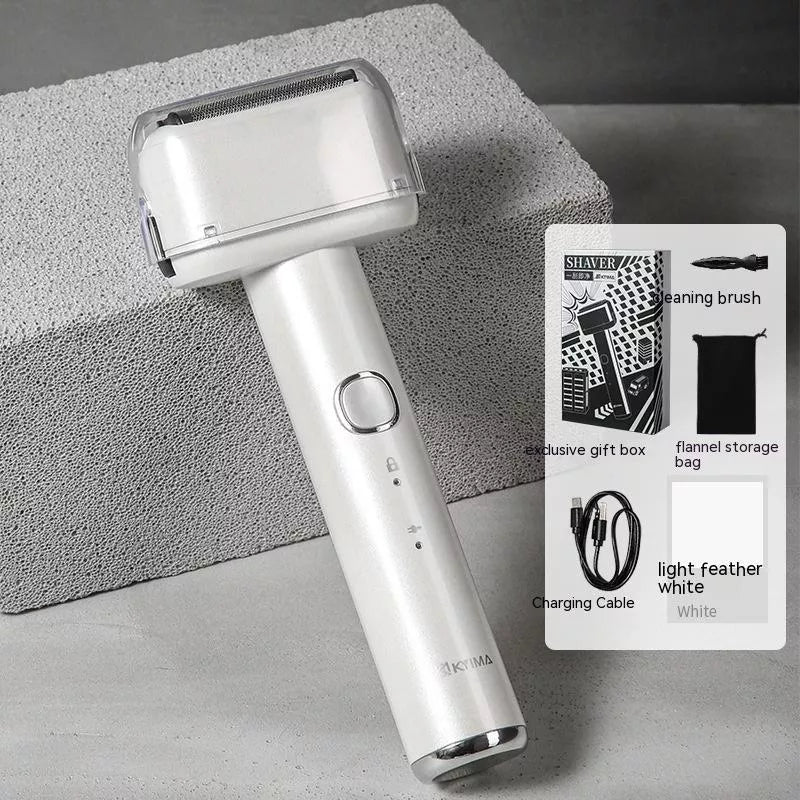 Youth Hammer Shaver in fresh blue, Van Gogh green, or light feather white with floating cutter head