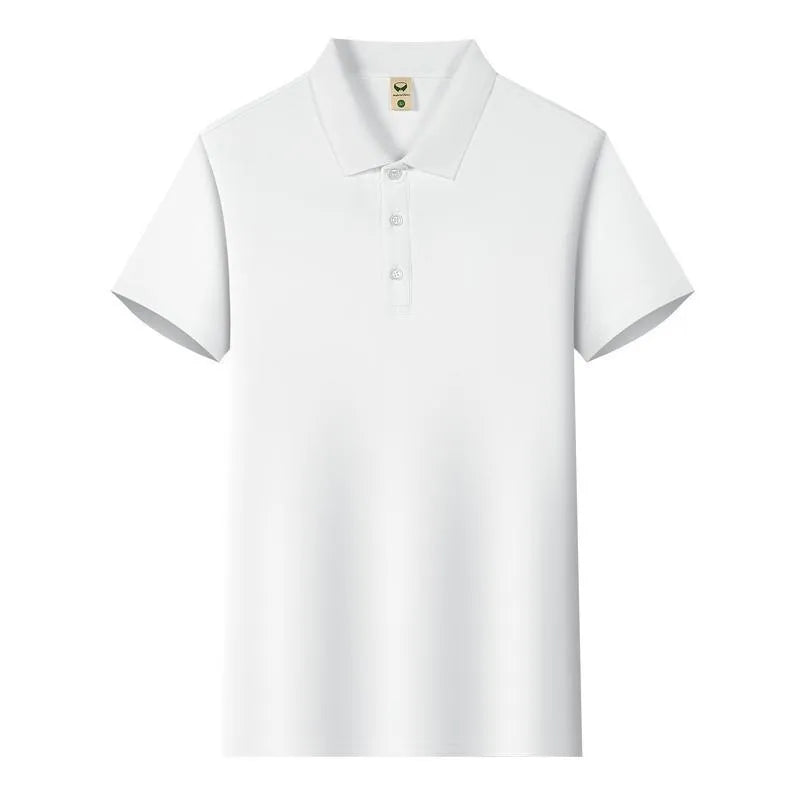 Men's short sleeve lapel business shirt in Ice Silk fabric available in multiple colours