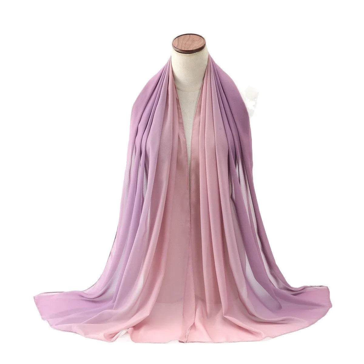 Long chiffon scarf for women in various colours, showing lightweight fabric and 175cm length