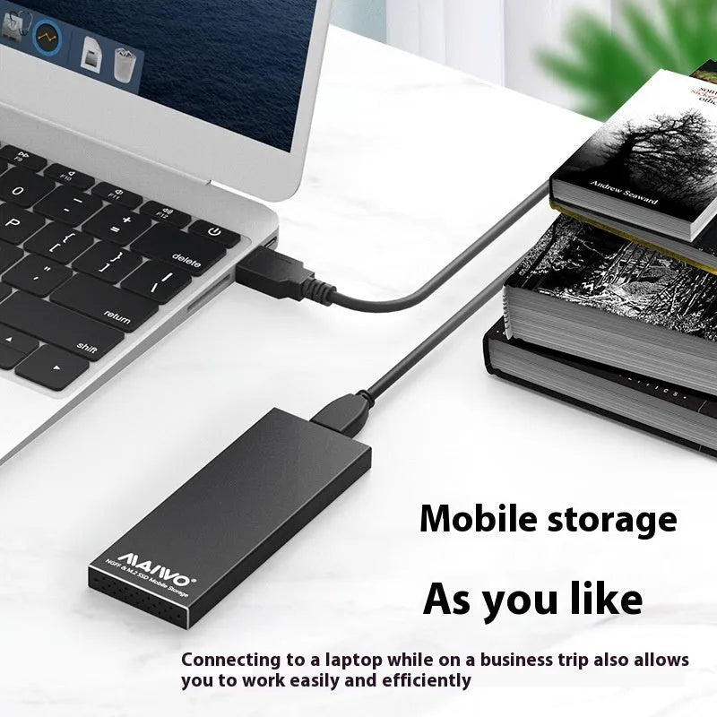 Aluminium alloy M.2 NGFF to USB 3.0 SSD enclosure, 110x40x9.2mm, in black or silver