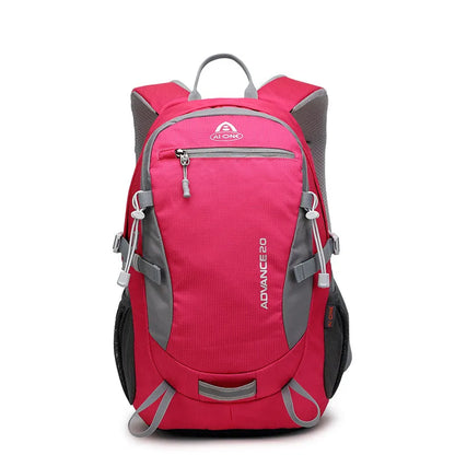 20 litre daypack backpack shown in one of seven colours: black, blue, green, orange, red, rose red, or turquoise.
