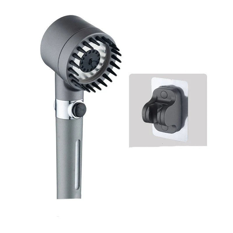 Premium multi-function shower head with rainfall and massage modes, made of durable ABS material and featuring a built-in water filter.