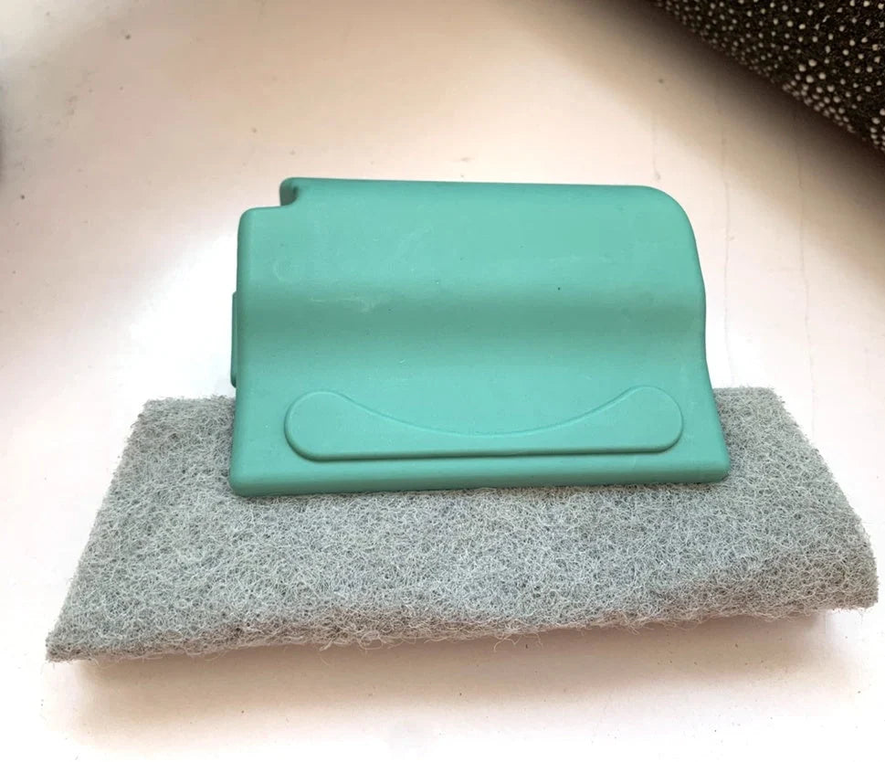 Creative Window Groove Cleaning Gap Brush Slot Cleaner with PP handle in beige, light grey, and blue