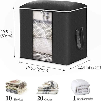 Non-woven storage bag in beige with Japanese handbag design, seal closure, and dimensions 60x40x35cm for quilt organisation
