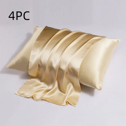 Silk pillowcase with zip closure showing double-sided texture in modern simplicity style