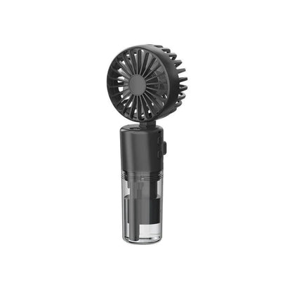 Compact handheld cooling mist fan with 4 adjustable wind speeds, perfect for staying cool and refreshed during the British summer
