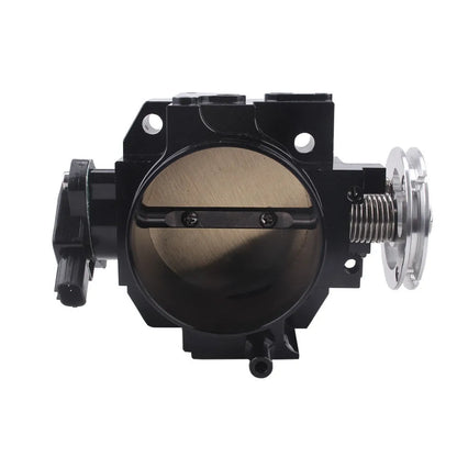 Aluminium throttle body for Honda K20A engine, shown in silver finish, approximately 70mm in diameter.