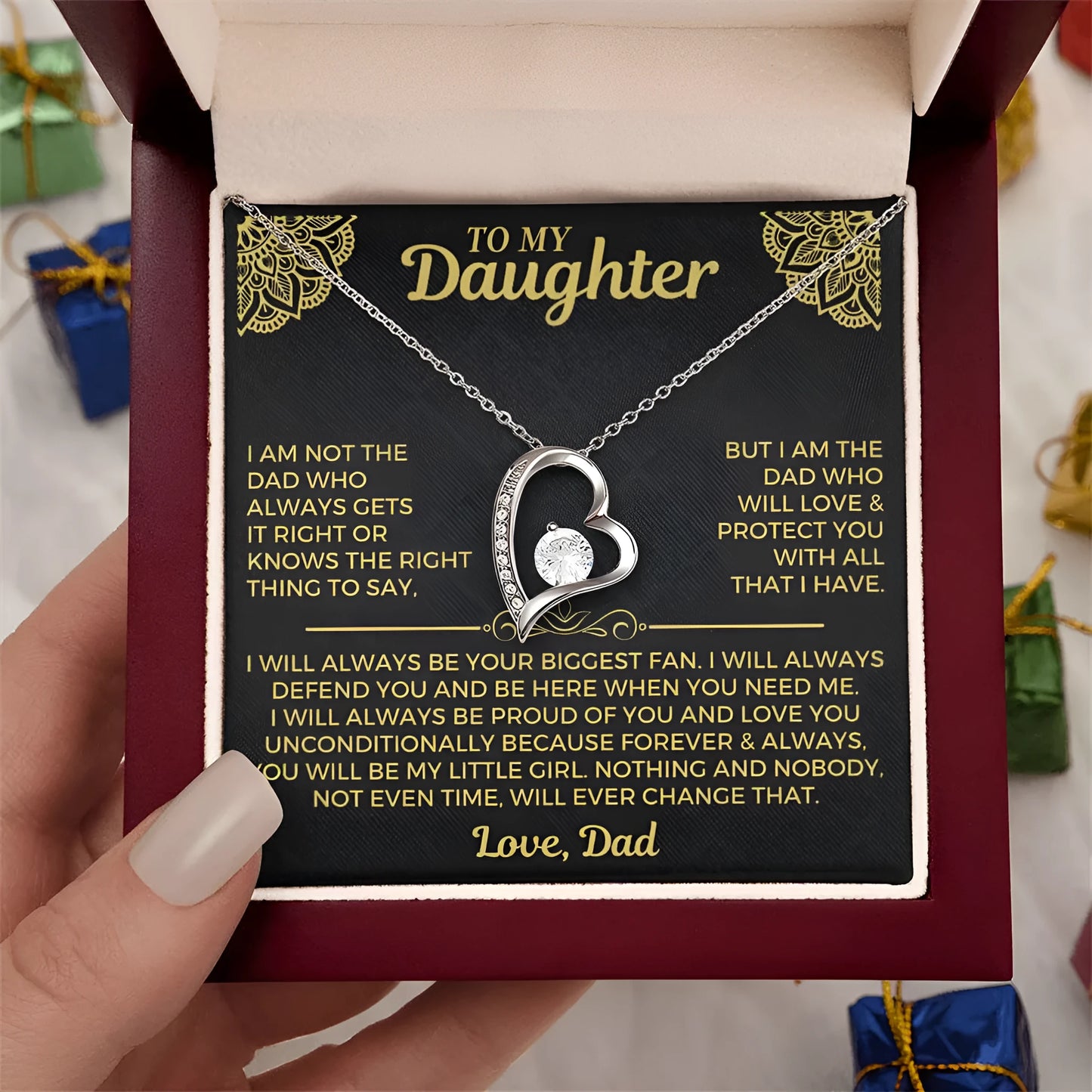 Heart-shaped necklace with hollow pendant in European and American style, showing silver or gold finish options
