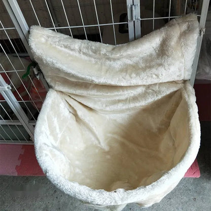 Grey iron fleece cloth cat hammock with metal frame for cage mounting