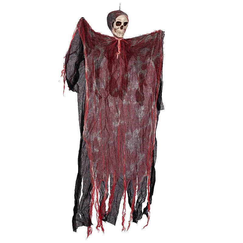 Halloween hanging ghost pendant with dyed blood effect for spooky decor