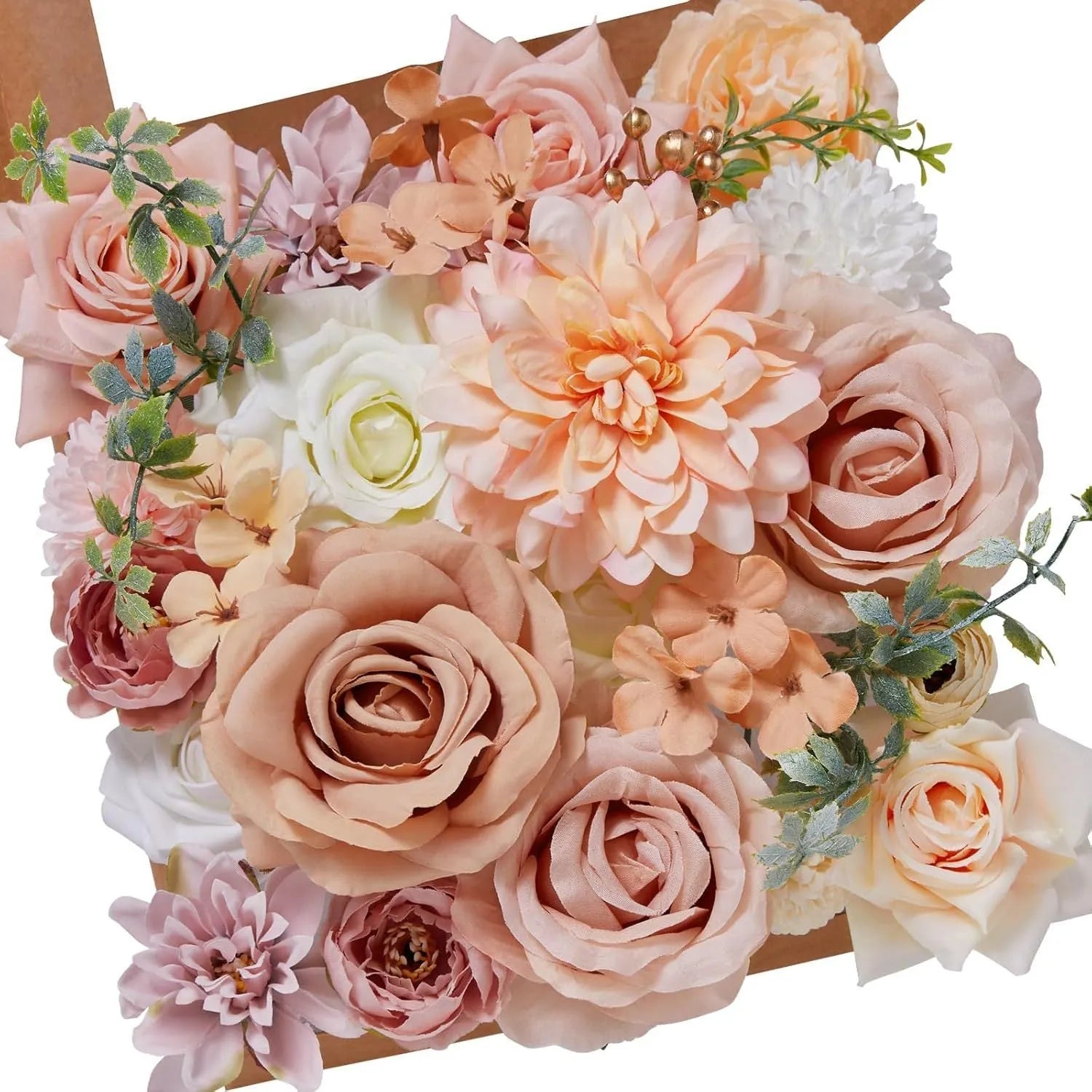 Silk flower wedding simulation box flower for layout planning in a selection of colours.