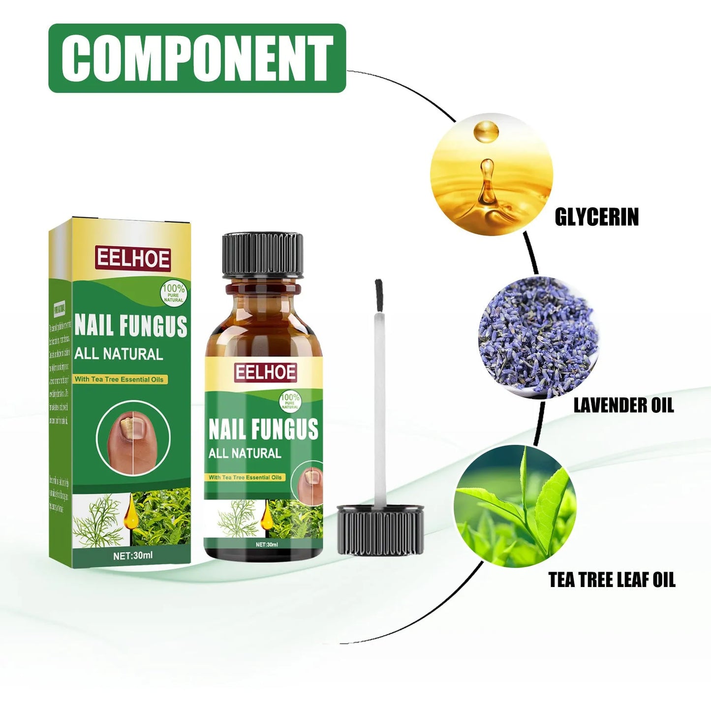 30ml bottle of tea tree oil nail repair fluid for hand and foot care.