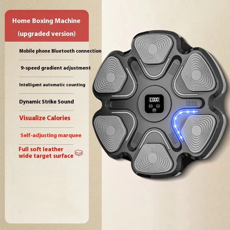 Smart music boxing machine wall target with 6-digit electronic display and hanging design for household training