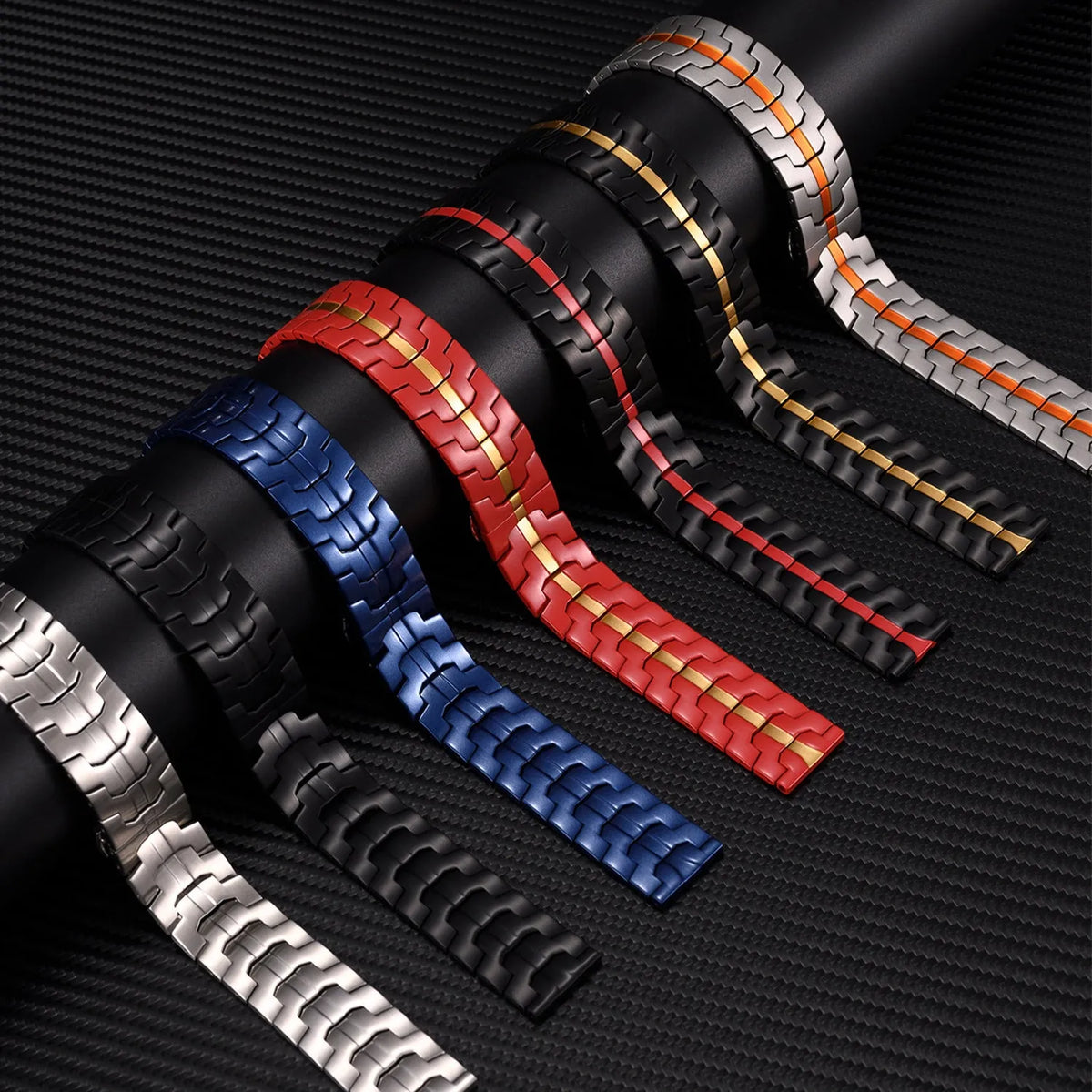 Stainless steel watch band for Samsung Galaxy Watch with universal 20mm or 22mm fit in various colours