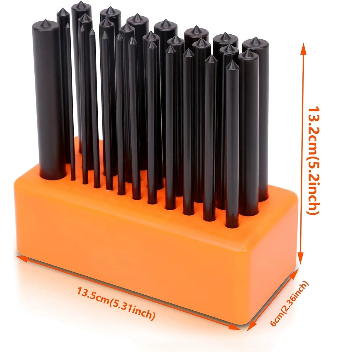Orange alloy plastic punch needle set with metal head mould for textile art