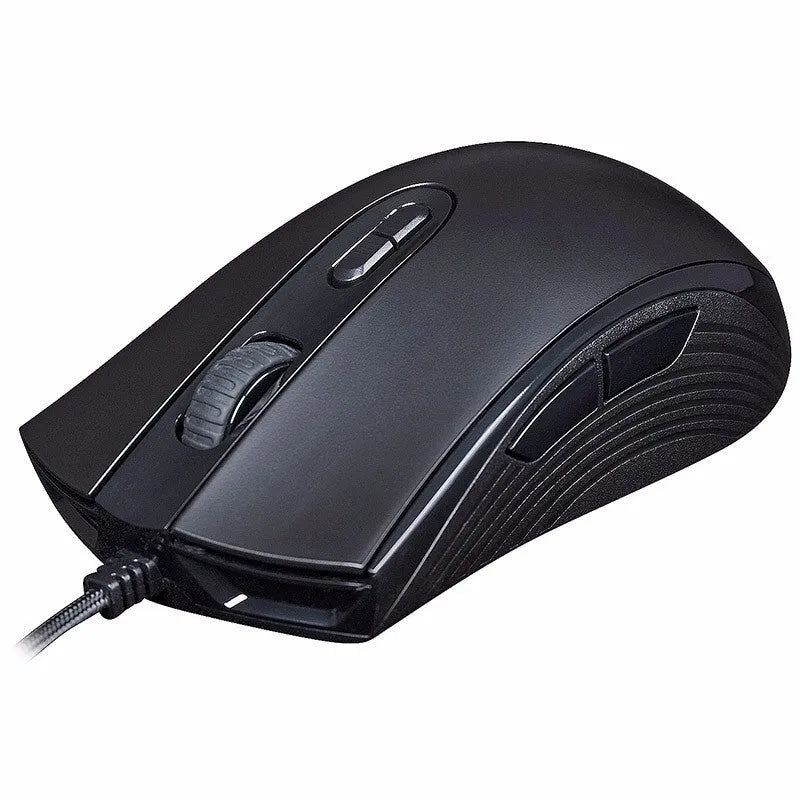 Pulse RGB wired gaming mouse in black colour with USB cable and RGB lighting