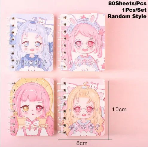 Flip Student Coil Book pocket notebook with cloth cover in various colourful designs