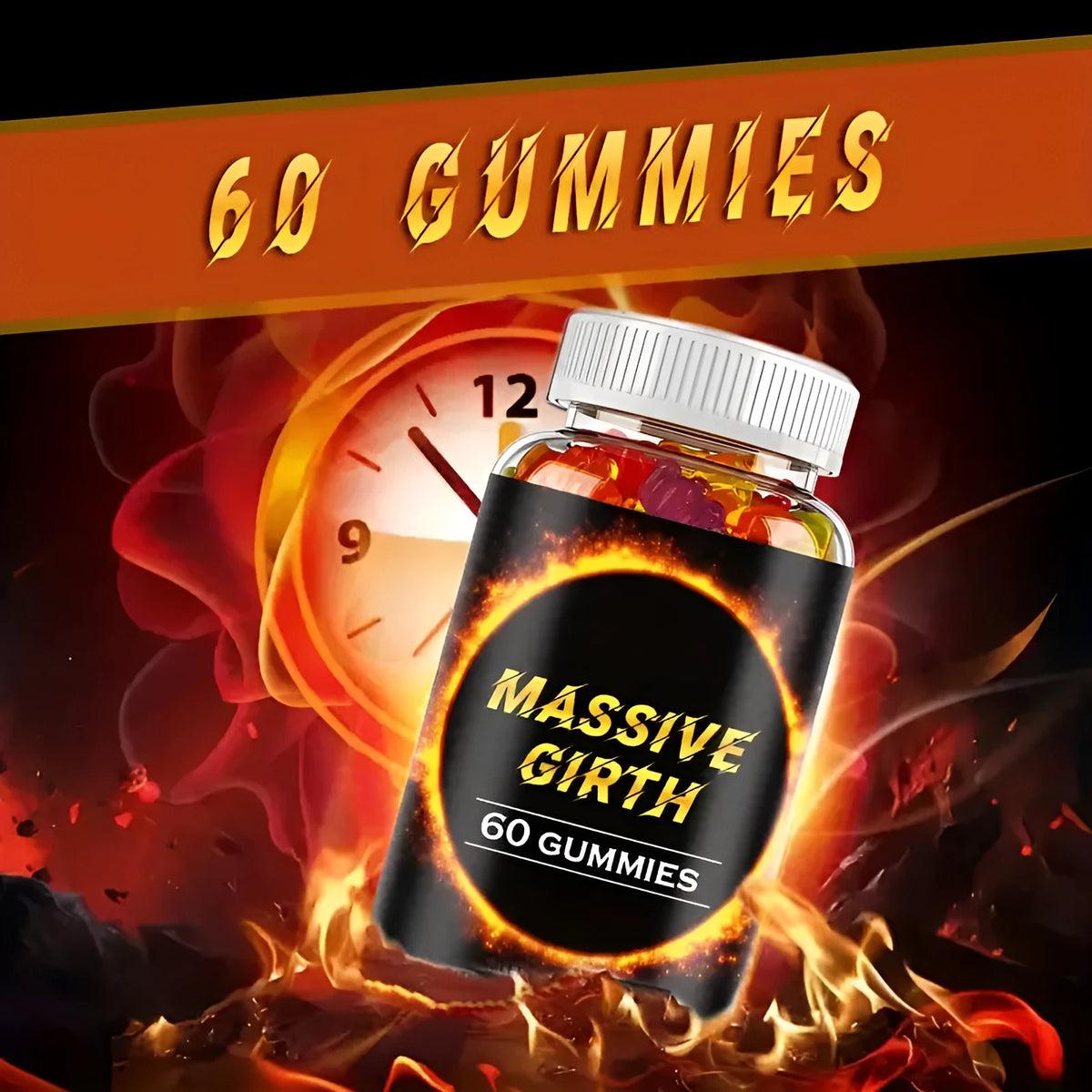 Container of dietary fibre gummies soft chew supplements with 60 tablets