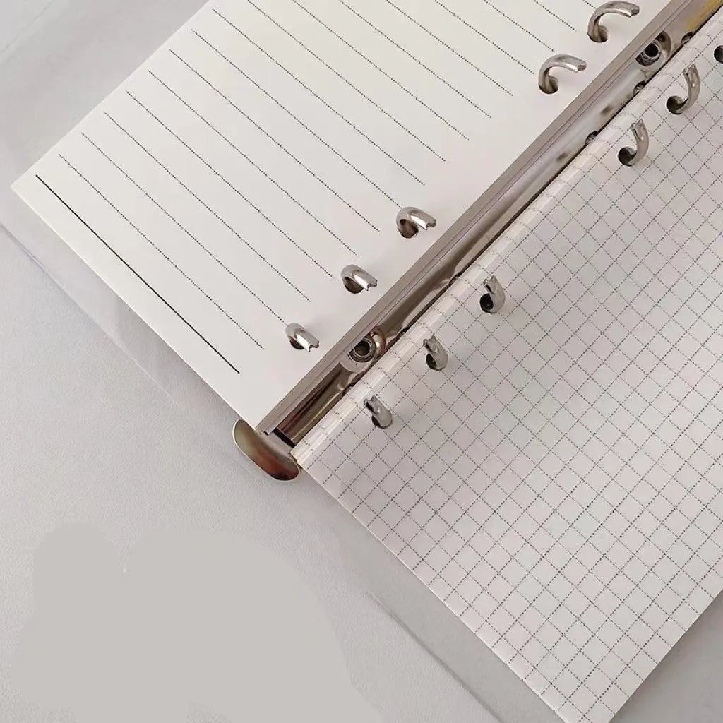 A6 student loose leaf ledger with decorative cover showing bear design and 6-hole binding
