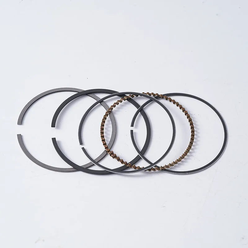 Motorcycle engine piston kit with rings and pin for 57.4mm cylinder diameter