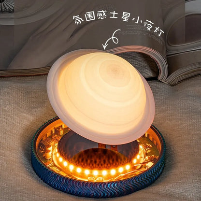 Magnetic suspension night lamp with floating 3D-printed celestial ornament and UK plug