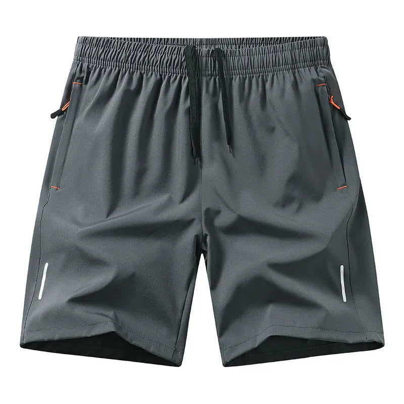Men's black polyester basketball shorts with loose fit straight cut design for summer sports