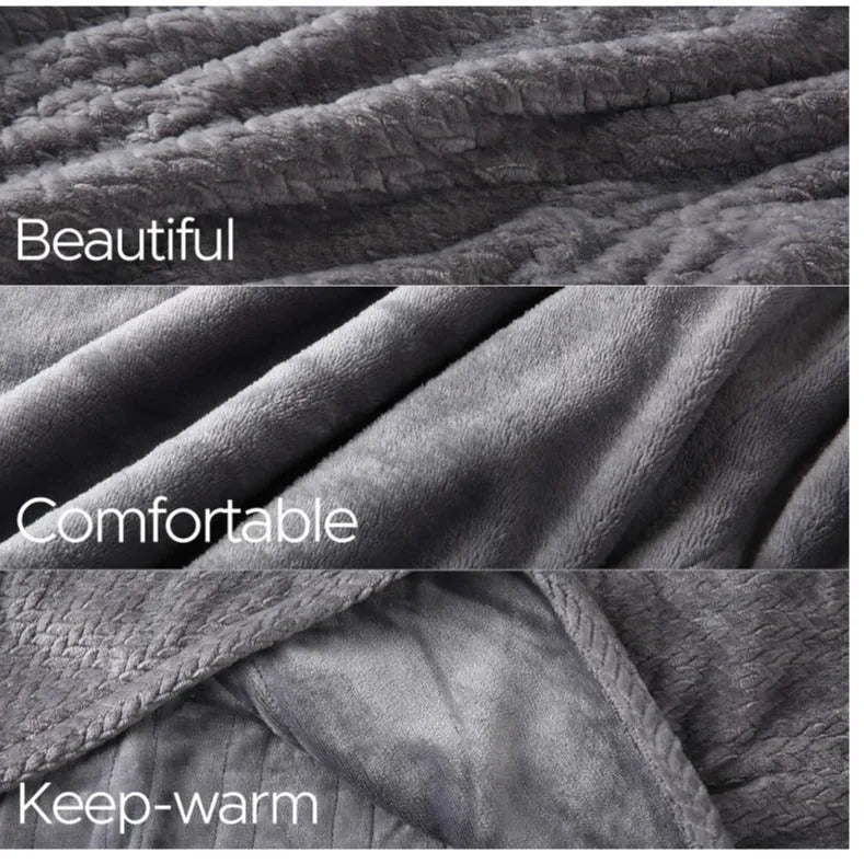 Electric blanket adjustable high temperature heating hot compress cotton double multi-function blanket in light grey colour available in 90x140cm, 130x180cm EU, and 210x180cm US sizes