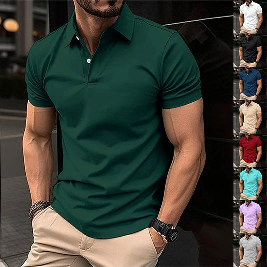 Premium cotton polo shirt for men in various solid colors and sizes