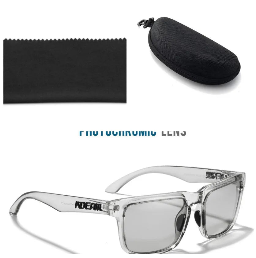 Square polarised sunglasses with TAC lenses and PC frames in multiple colour options.