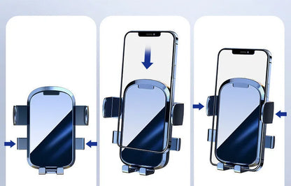Gravity dashboard car mount with dual suction cups and ABS body, for 4.7-7.5 inch phones, Mirror Gravity Clip