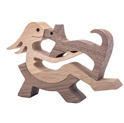 Nordic style wooden office desktop ornament with polished finish and bionic animal design