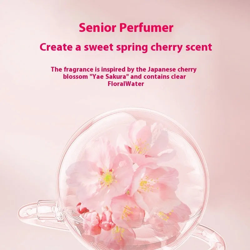 Cherry blossom shampoo, hair mask, and shower gel wash suite set with 500ml bottle.
