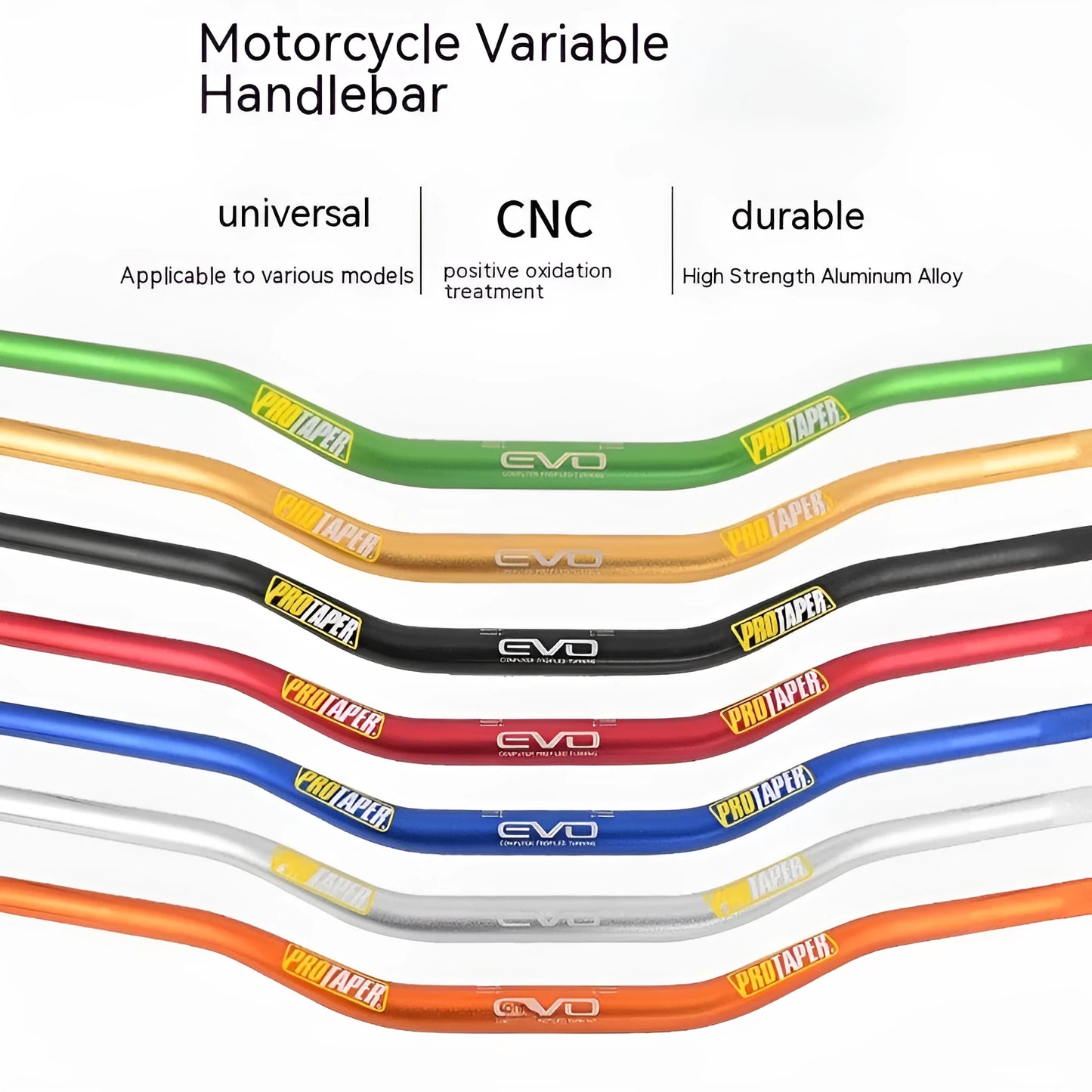 Orange aluminium scrambling motorcycle handlebar with 28mm diameter and 80x10cm dimensions