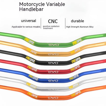 Orange aluminium scrambling motorcycle handlebar with 28mm diameter and 80x10cm dimensions
