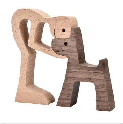 Nordic style wooden office desktop ornament with polished finish and bionic animal design