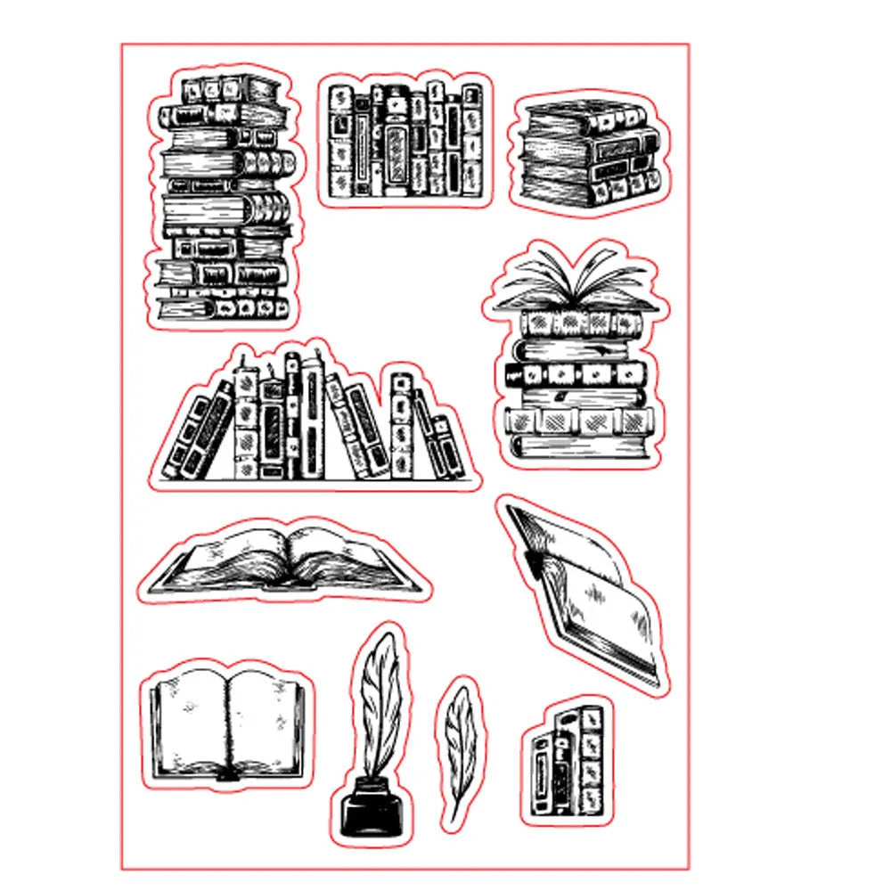 Transparent silicone stamp with self-adhesive backing measuring 11cm by 16cm for craft projects