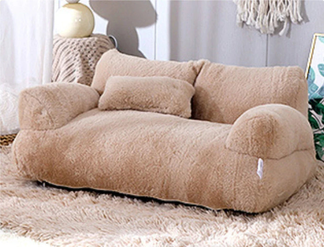 Cozy and luxurious cat bed sofa in various colors, featuring a thick backrest and anti-slip base for pets' comfort and relaxation