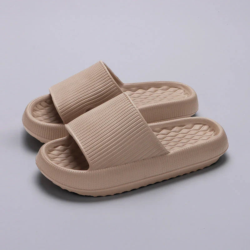 Comfortable and stylish EVA flip flops in various colors with unique rhombus stripe design