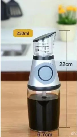 500ml clear glass oil bottle with 28.5cm height and square base for kitchen condiment storage
