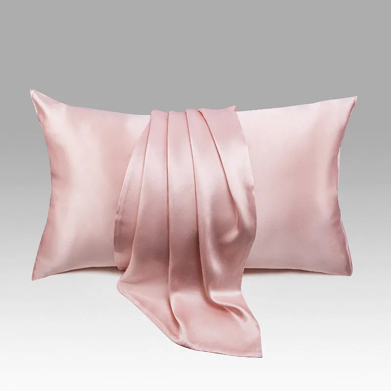 Dark grey mulberry silk pillowcase with envelope closure, sizes 43cm x 63cm, 48cm x 74cm, 51cm x 76cm