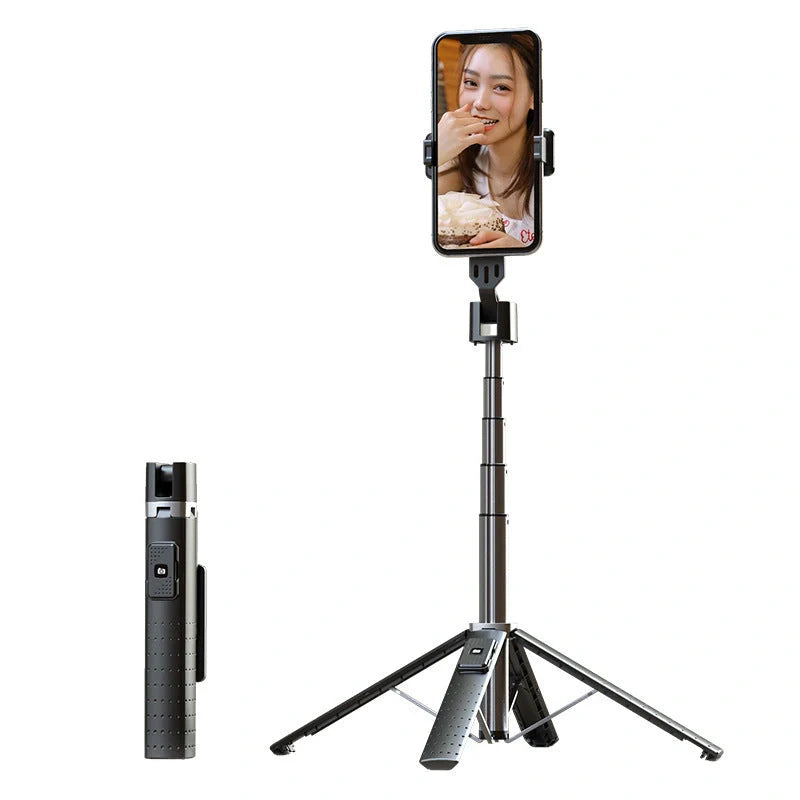 Aluminium alloy quadrupod selfie stick with dual fill lights and Bluetooth compatibility